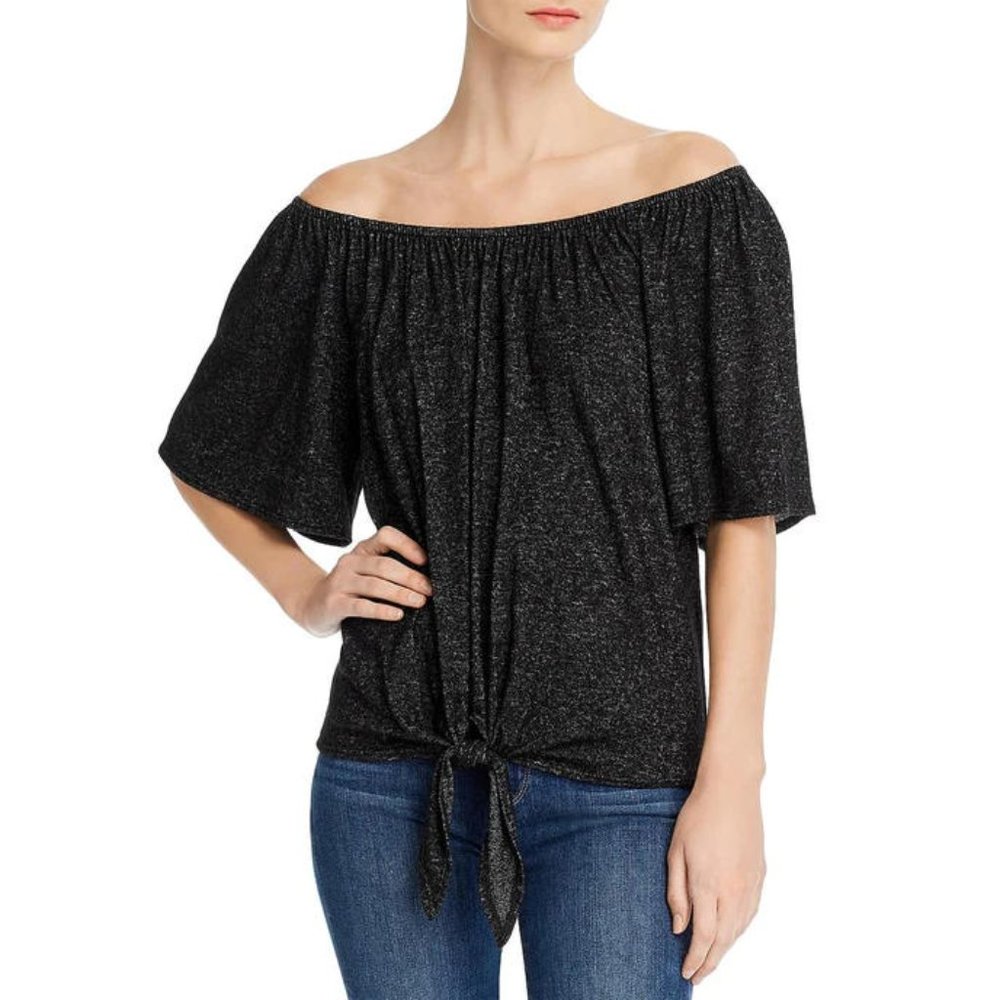 NWT KIM & CAMI HATCHI KNIT OFF-THE-SHOULDER BLOUSE - M